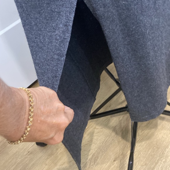 Cutter & Buck Solid Maxi Cashmere skirt , Charcoal Gray, Tie Front | Size Medium - Picture 8 of 10